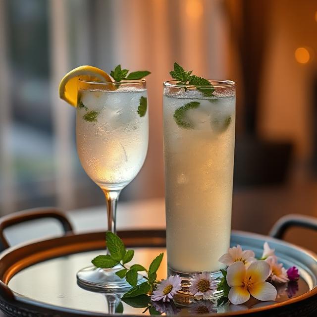 Sparkling sake cocktail