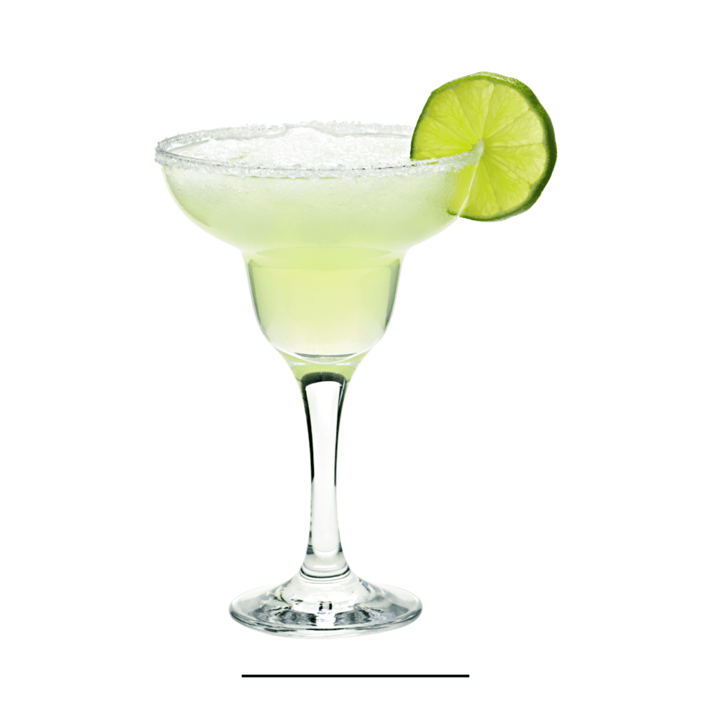 margarita with sour mix topped with a slice of lemon