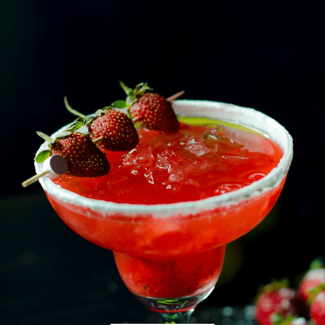 Cayman Jack Margarita with fresh strawberries
