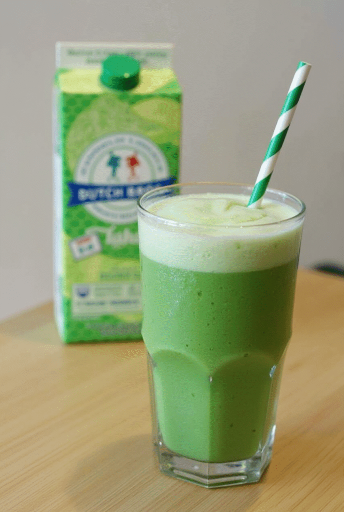 Dutch Bros Creme de Menthe with a straw