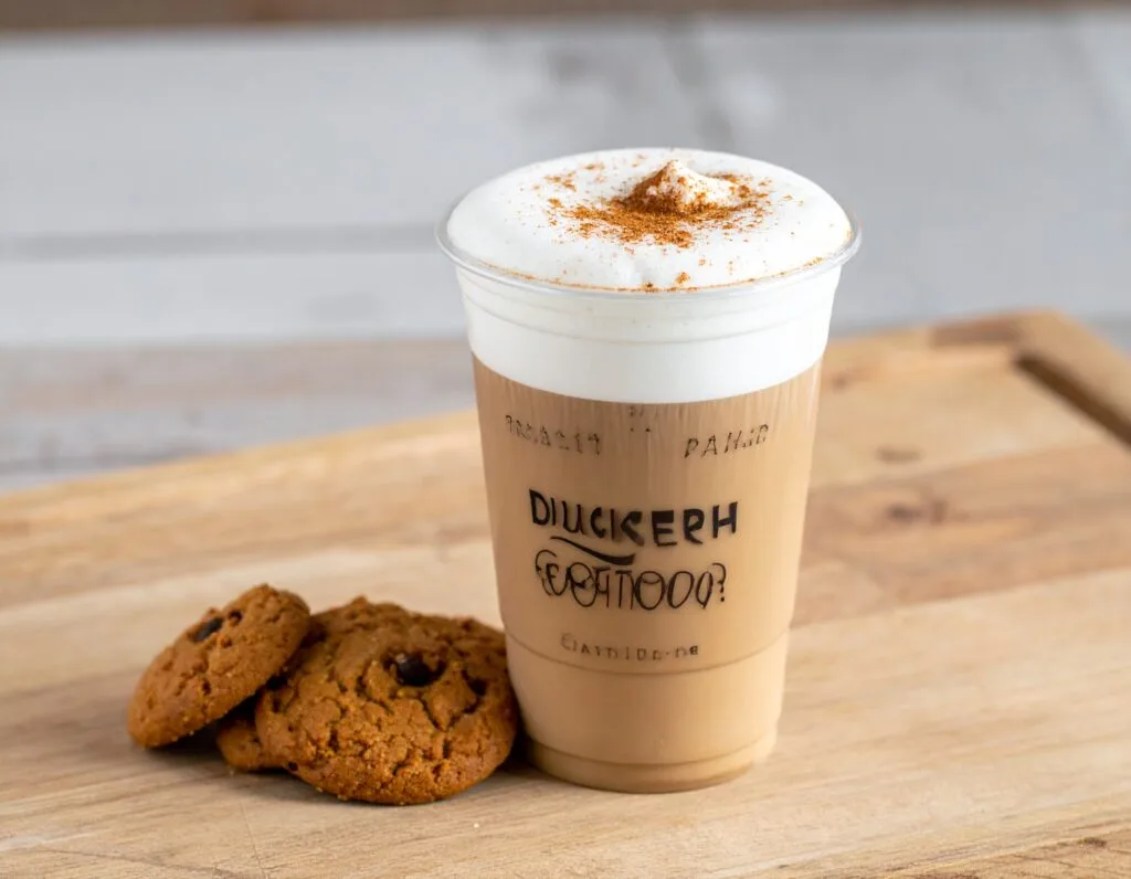 Delicious Copycat Dutch Bros Snickerdoodle with cookies beside on a wooden tray