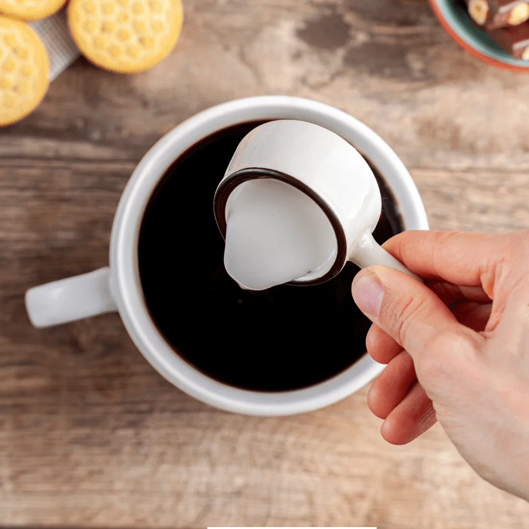 coffee with condensed milk being poured