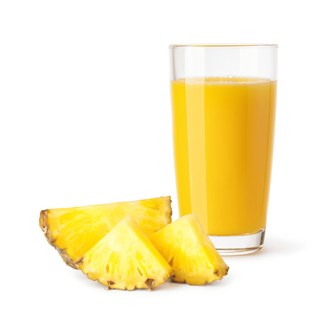 Homemade Pineapple juice with pineapple slices for cough relief