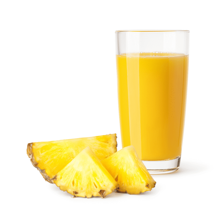 Homemade Pineapple juice with pineapple slices for cough relief