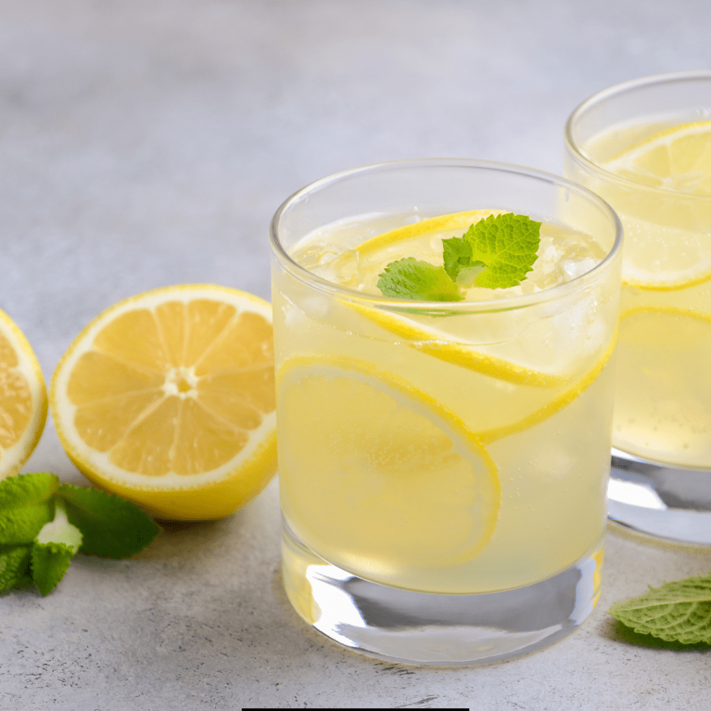 Refreshing Lemon San Diego Drink Cocktail Recipe garnished with lemon and mint.