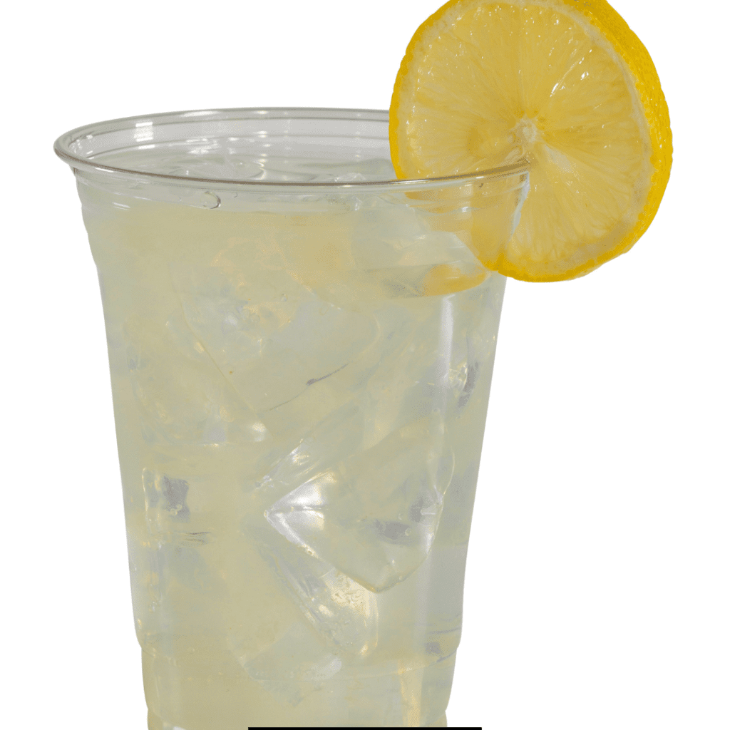 Refreshing Homemade Sprite Lemonade with a slice of lemon.