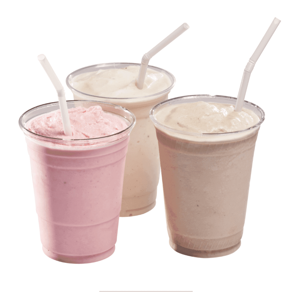 Three glasses of Homemade Hardee's Milkshake