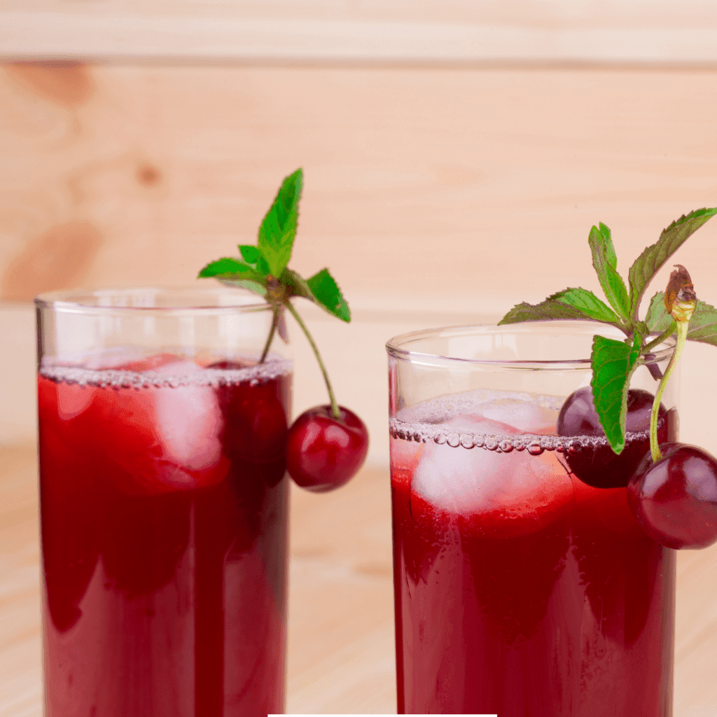 Trader Joe's Tart Cherry Juice with cherries on the top