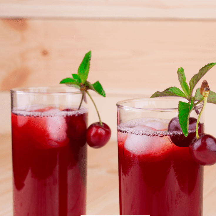 Trader Joe's Tart Cherry Juice with cherries on the top